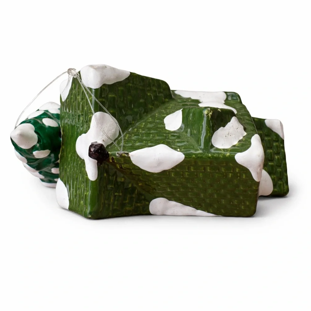 Department 56 Yellow Nantucket House Ornament with Green Roof